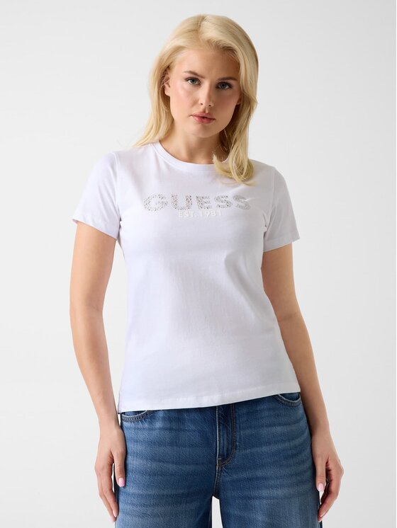 Guess Tričko 182375 Biela Classic Fit