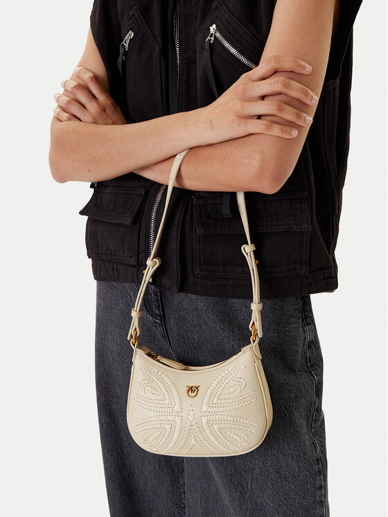 PINKO PINKO Handtasche Half Moon Baby PE 25 PLTT 103538 A2C3 Écru