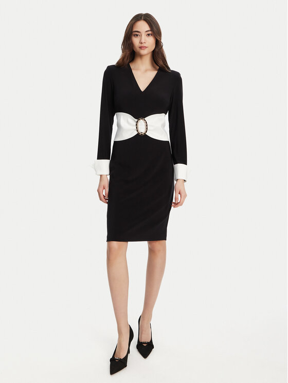Joseph Ribkoff Koktejlové šaty 253768 Čierna Slim Fit