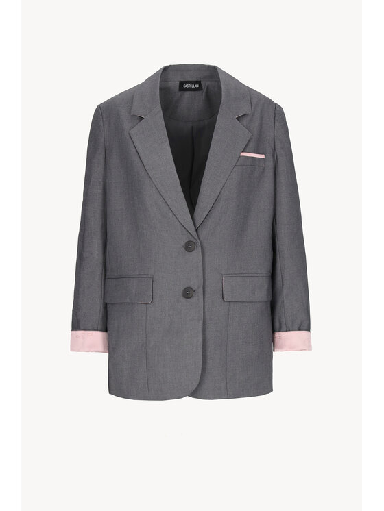Castellani Castellani Marynarka Terrasa Szary Regular Fit