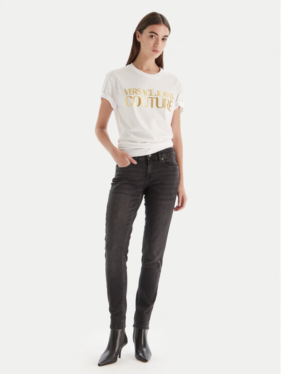 Versace Jeans Couture Versace Jeans Couture T-shirt 79GAHT05 CJ00T Bijela Regular Fit