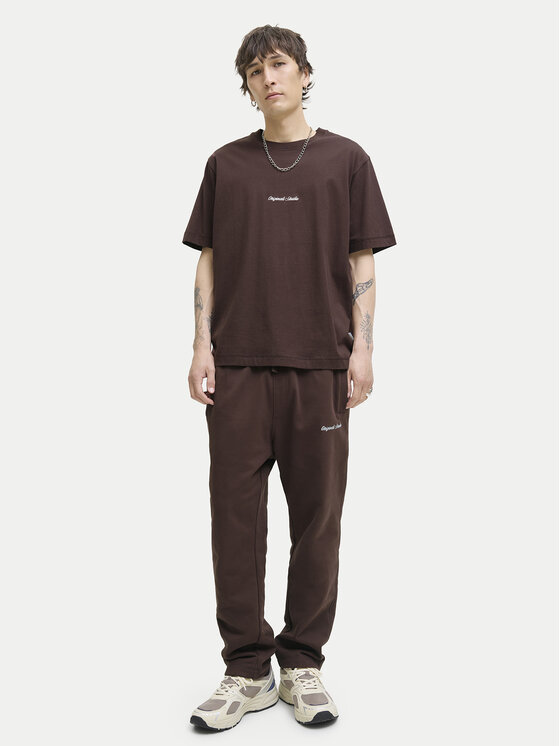 Jack & Jones Jack & Jones Teplákové kalhoty Kane Norrebro 12282553 Tmavě hnědá Relaxed Fit