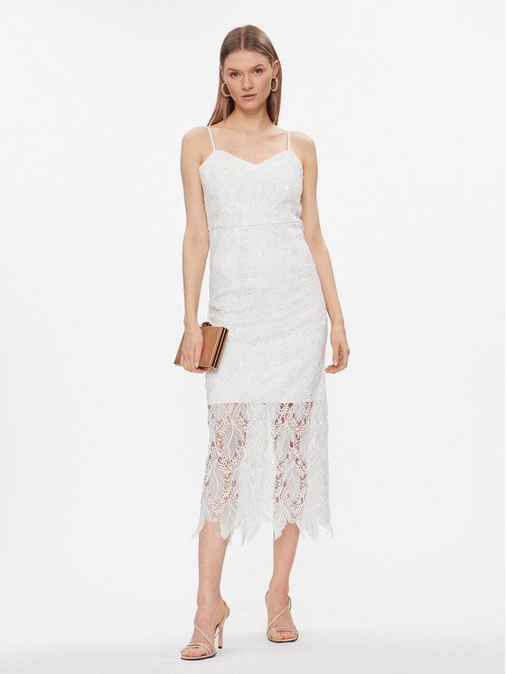YAS YAS Φόρεμα κοκτέιλ Toni 26032058 Λευκό Regular Fit