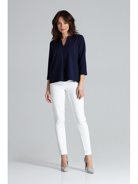 Lenitif Lenitif Blusa L035 Blu scuro Regular Fit