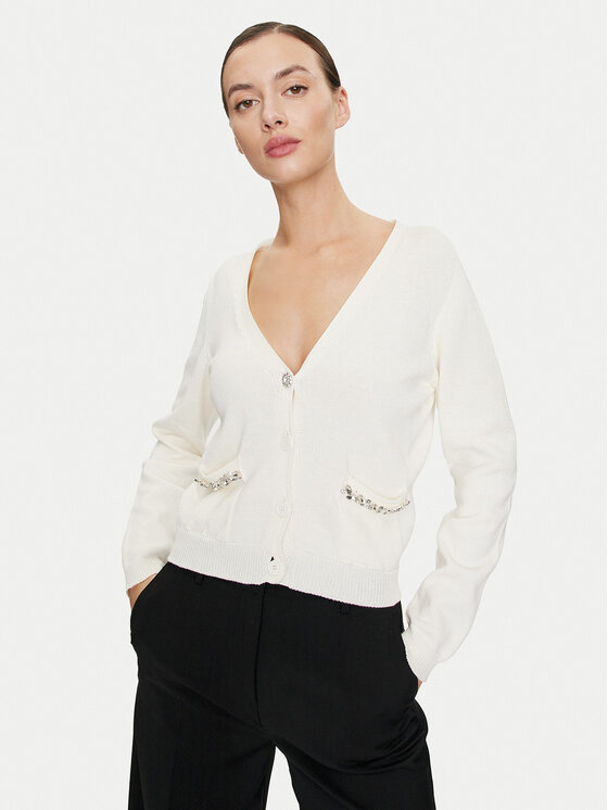 ViCOLO ViCOLO Pletena jopica 77107B Écru Relaxed Fit