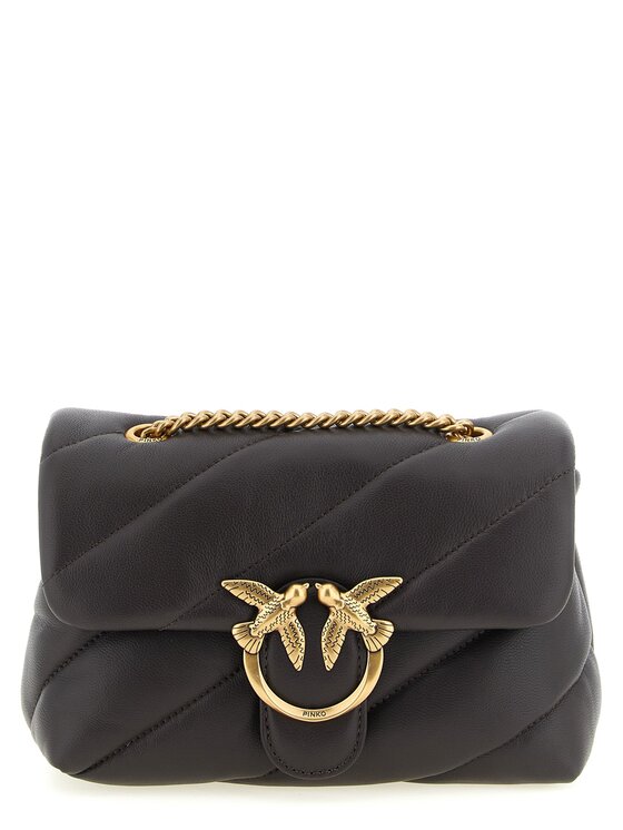 PINKO PINKO Torebka Black Lamb Leather Crossbody Czarny
