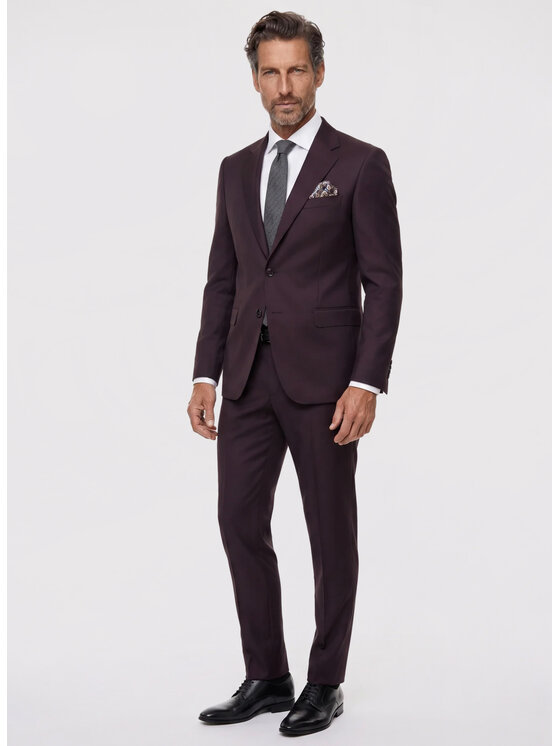 Pako Lorente Pako Lorente Spodnie garniturowe P26WP-6G-005 Bordowy Slim Fit
