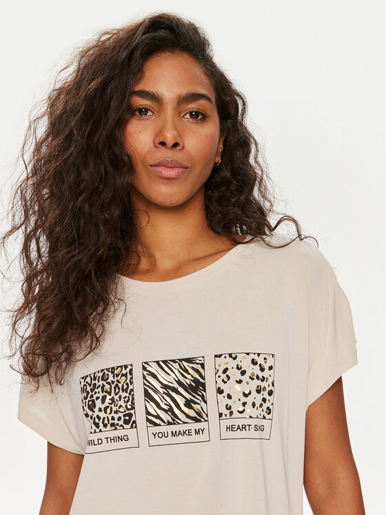 ONLY ONLY T-särk Free 15293567 Beež Regular Fit