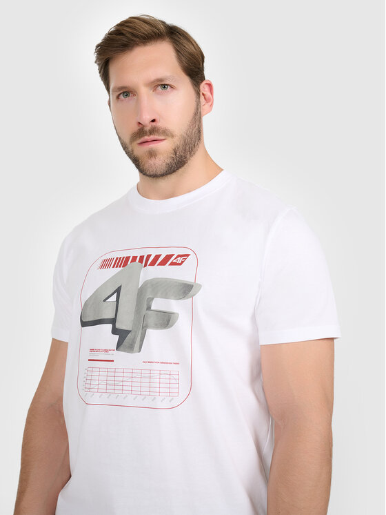 4F 4F T-Shirt WINTER CODE Biały Regular Fit