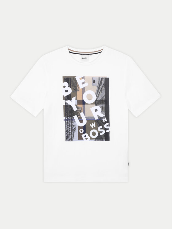 Boss T-krekls J51217 S Balts Regular Fit