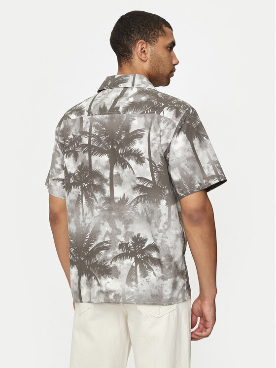 Converse Converse Πουκάμισο M Aop Resort Shirt 10026435-A01 Μαύρο Regular Fit