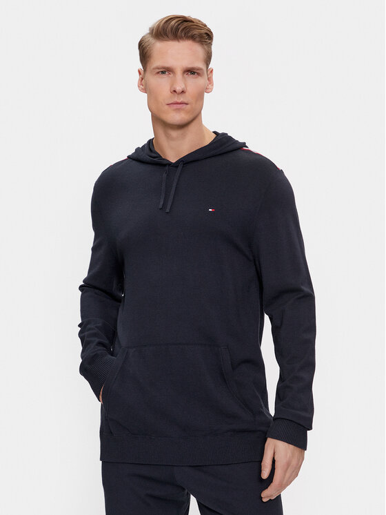 Tommy Hilfiger Džemperis ar kapuci UM0UM03002 Tumši zils Regular Fit