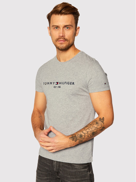 Tommy Hilfiger Tommy Hilfiger Футболка Core Logo Tee MW0MW11465 Сірий Slim Fit