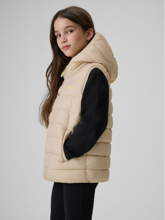 4F 4F Kamizelka OUTERWEAR Beżowy Regular Fit
