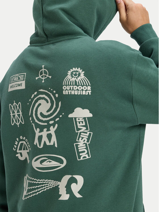 Quiksilver Quiksilver Суитшърт Salt Water Graphic EQYFT05126 Зелен Regular Fit