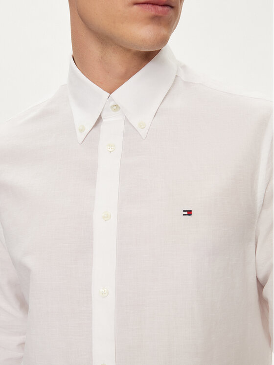 Tommy Hilfiger Tommy Hilfiger Cămașă MW0MW34632 Alb Slim Fit