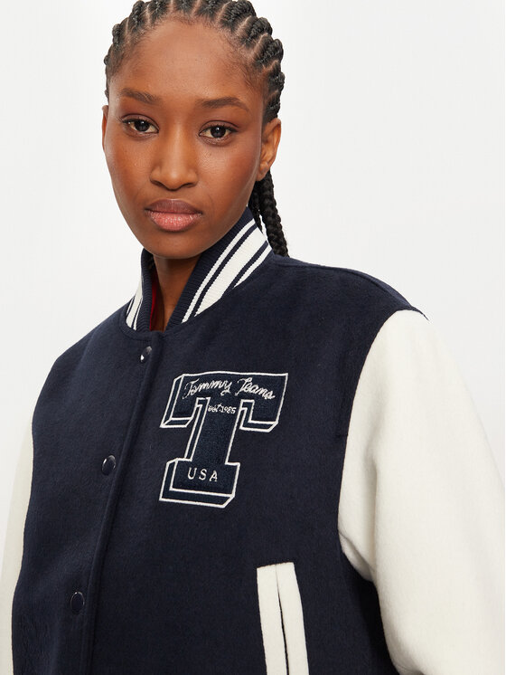 Tommy Jeans Tommy Jeans Μπόμπερ μπουφάν Letterman DW0DW18845 Σκούρο μπλε Regular Fit