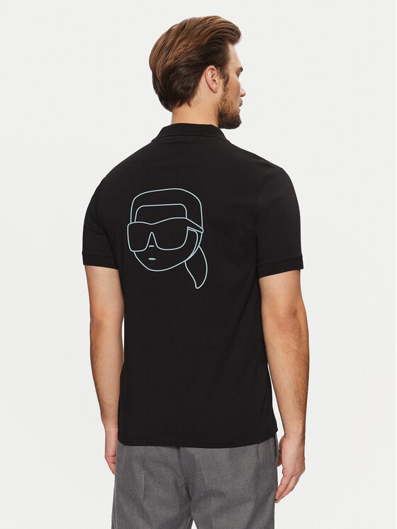 KARL LAGERFELD KARL LAGERFELD Polo 745094 551225 Czarny Regular Fit