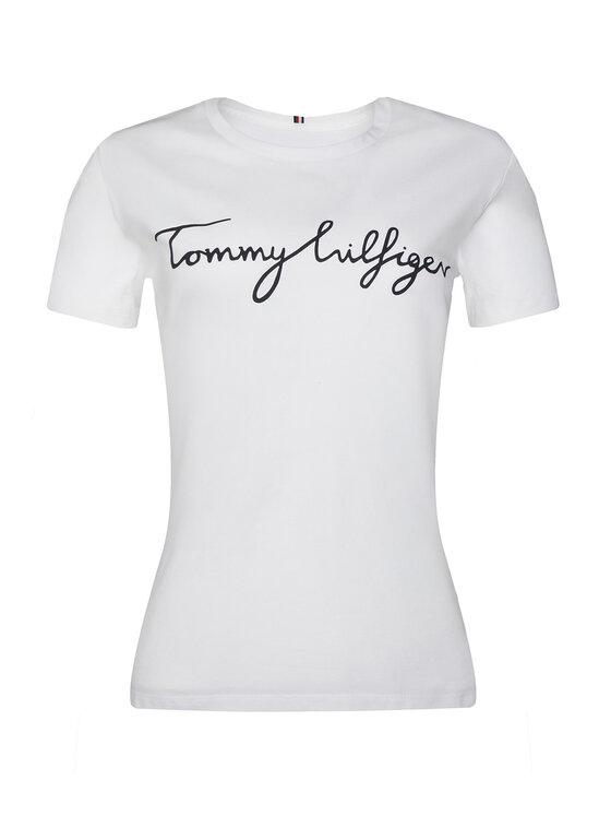 Tommy Hilfiger Tommy Hilfiger T-Shirt Heritage Crew Neck Graphic Tee WW0WW24967 Bílá Regular Fit