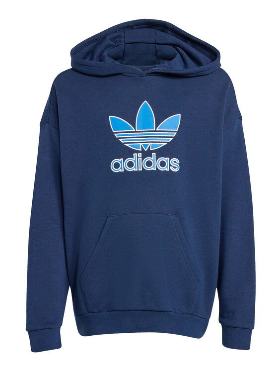 Bluza z kapturem widoczna z przodu, ujęcie produktowe na całej długości.