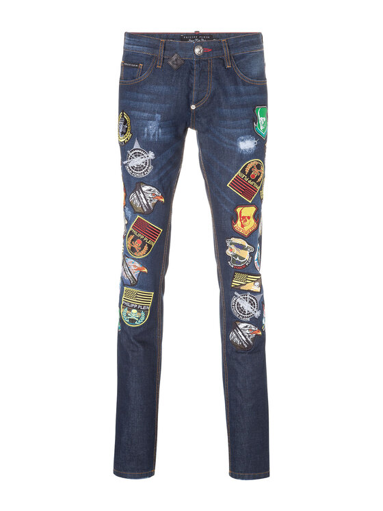PHILIPP PLEIN PHILIPP PLEIN Džínsy 30755 Modrá Straight Fit