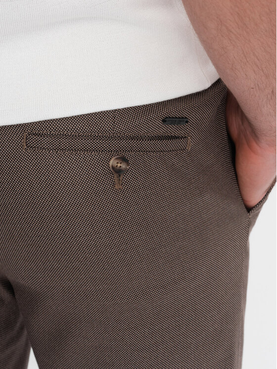 Ombre Ombre Chino kalhoty OM-PACP-0182 Béžová Slim Fit