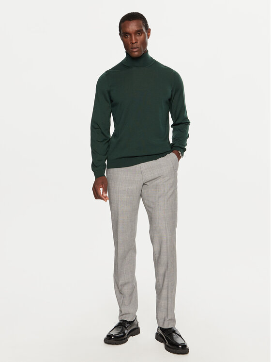 BOSS Boss Rollkragenpullover Musso-P 50468262 Grün Slim Fit