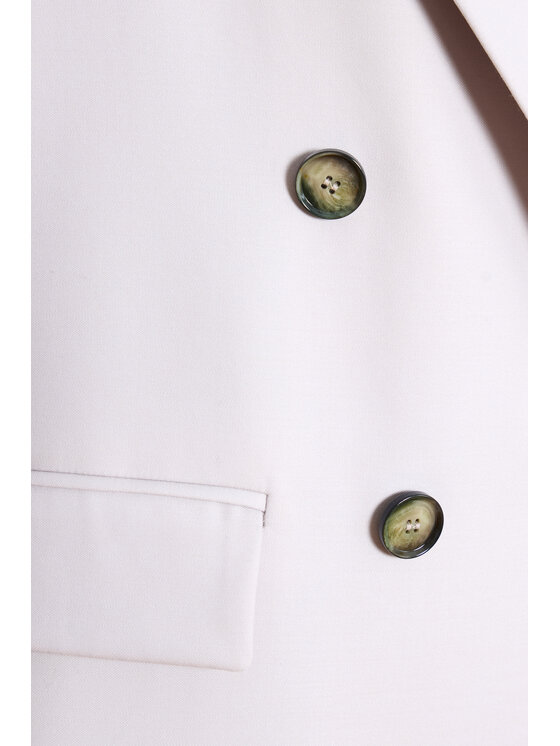 Epuzer Epuzer Płaszcz przejściowy Stone wool double- breasted Szary Loose Fit