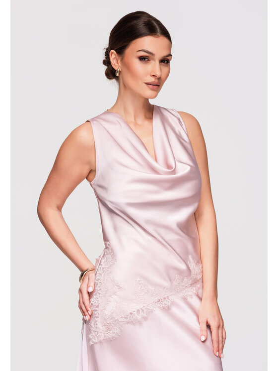 Ombre Ombre Bluzka OW-TS-E0030 Różowy jasny Loose Fit