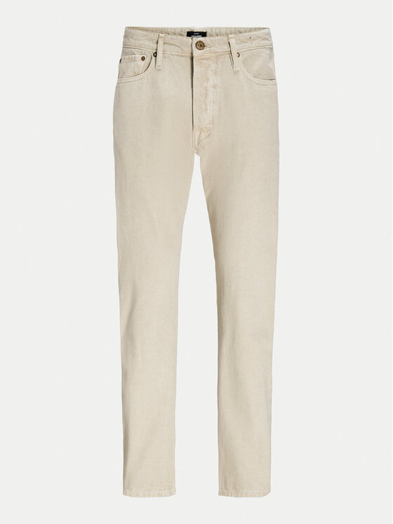 Jack & Jones Jack & Jones Jeansy Chris 12246401 Béžová Relaxed Fit