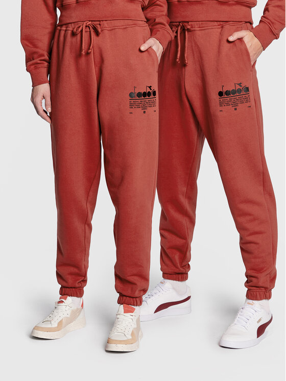 Diadora Diadora Teplákové nohavice Unisex Manifesto 502.179480 Červená Loose Fit