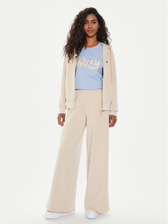Guess Guess Μπλούζα V4YQ06 KCAY2 Μπεζ Regular Fit