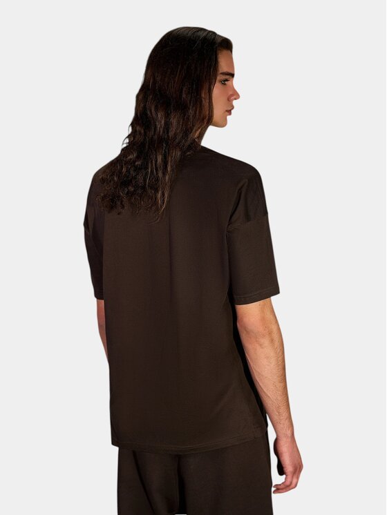 MADE BY SOCIETY MADE BY SOCIETY T-Shirt EARTHEN - T17536 Brązowy Basic Fit