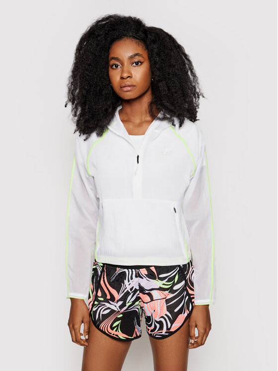New Balance New Balance Μπλούζα τεχνική WJ01268 Λευκό Relaxed Fit