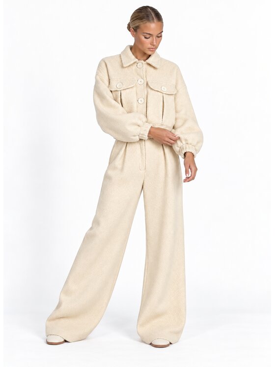 Love Saints Love Saints Komplet bluzka i spodnie L26WF-KA-K12 Beżowy Oversize