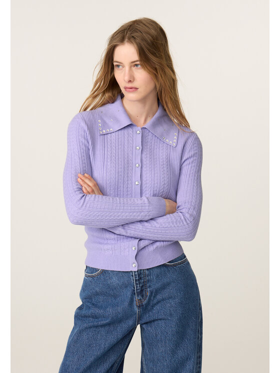 Fabienne Chapot Fabienne Chapot Kardigan 6913-1393-172 Fioletowy Regular Fit