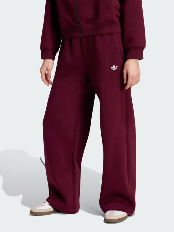 adidas adidas Spodnie materiałowe 164706 Bordowy Loose Fit