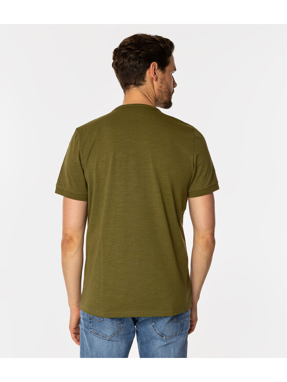 Lee Cooper Lee Cooper T-Shirt HENLEY2 Zielony Regular Fit