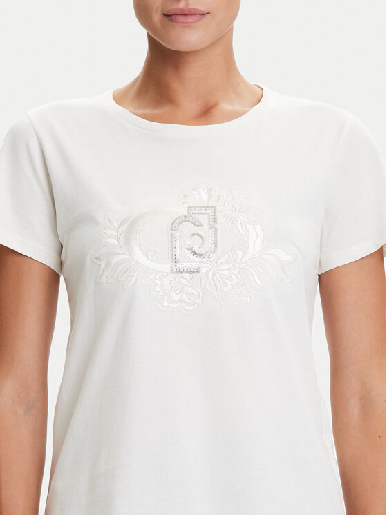 Liu Jo Sport Liu Jo Sport T-krekls TF5162 JS923 Écru Regular Fit