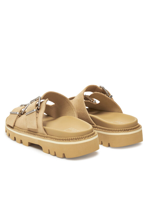 Tommy Jeans Tommy Jeans Şlapi Tjw Double Strap Sandal Suede EN0EN02797 Maro