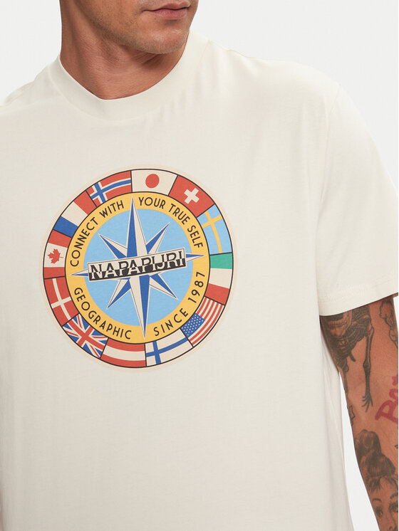 Napapijri Napapijri Тишърт S-Dorees NP0A4IBE Бежов Regular Fit