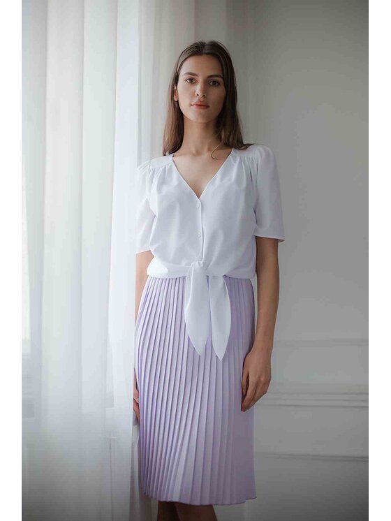 Lenitif Lenitif Bluzka L081 Biały Regular Fit