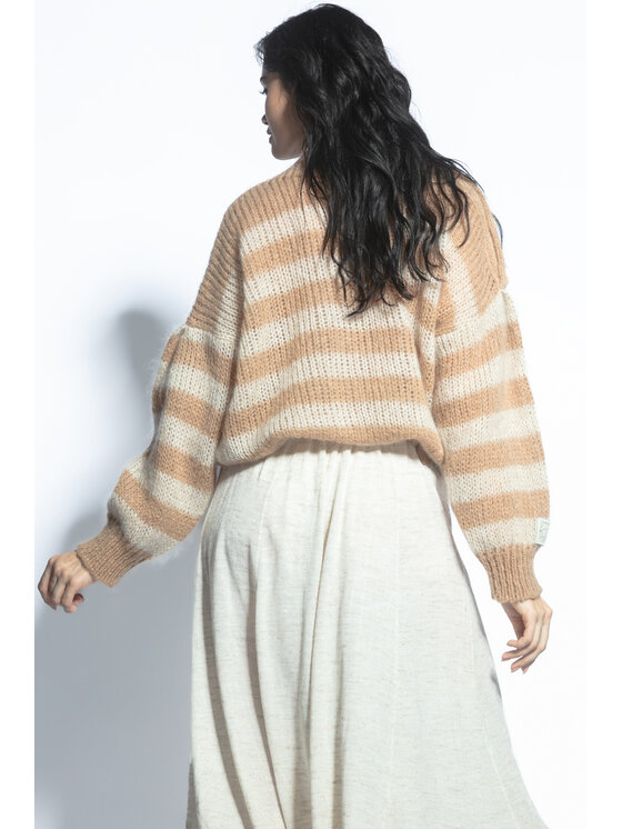 Fobya Fobya Sweter F1763 Écru Regular Fit