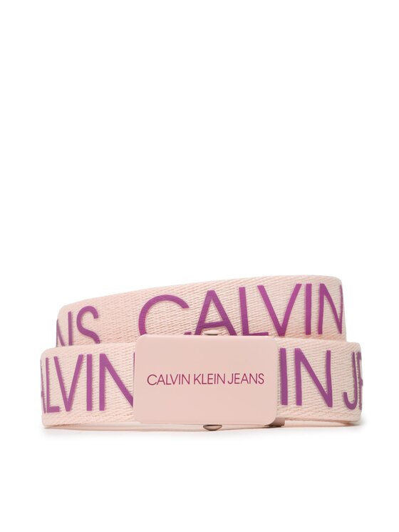 Curea pentru copii Calvin Klein Jeans Canvas Logo Belt IU0IU00125 Roz