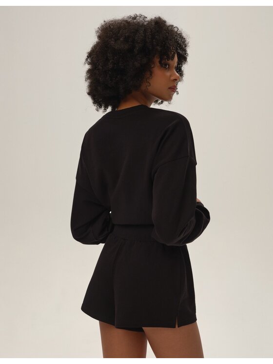 Esotiq Esotiq Szorty materiałowe 42131 Czarny Regular Fit
