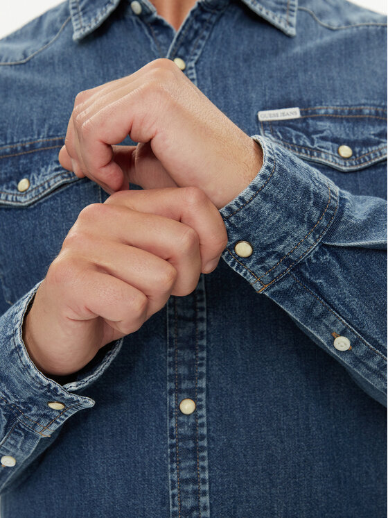 Guess Jeans Guess Jeans Джинсова сорочка M4YH55 D5EI1 Cиній Slim Fit