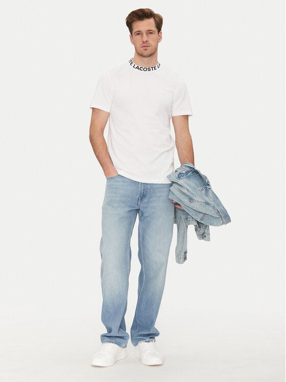 Lacoste Lacoste Tricou TH9582 Alb Regular Fit