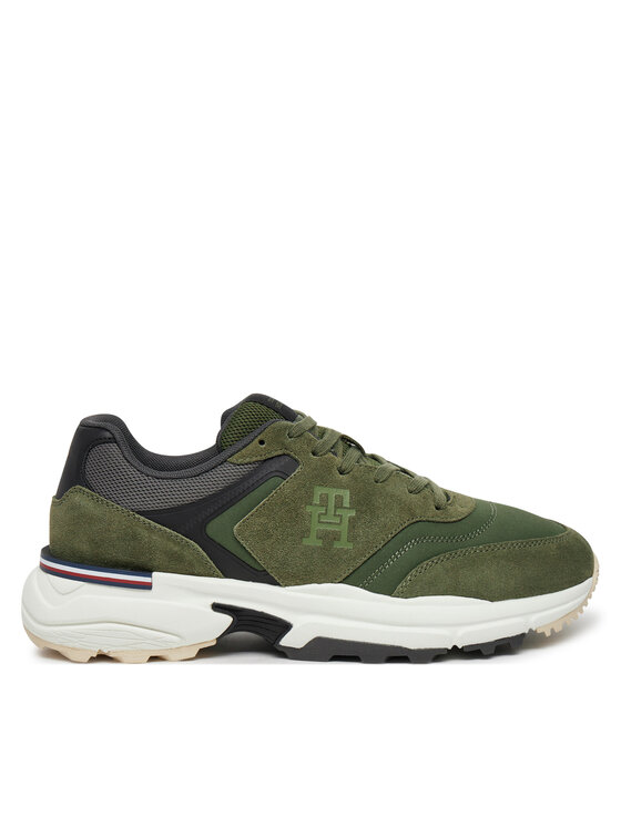 Tommy Hilfiger Snīkeri M Runner X Ventile Mix FM0FM05062 Zaļš