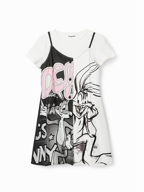 Desigual Desigual Sukienka codzienna 23SGVW03 Biały Regular Fit