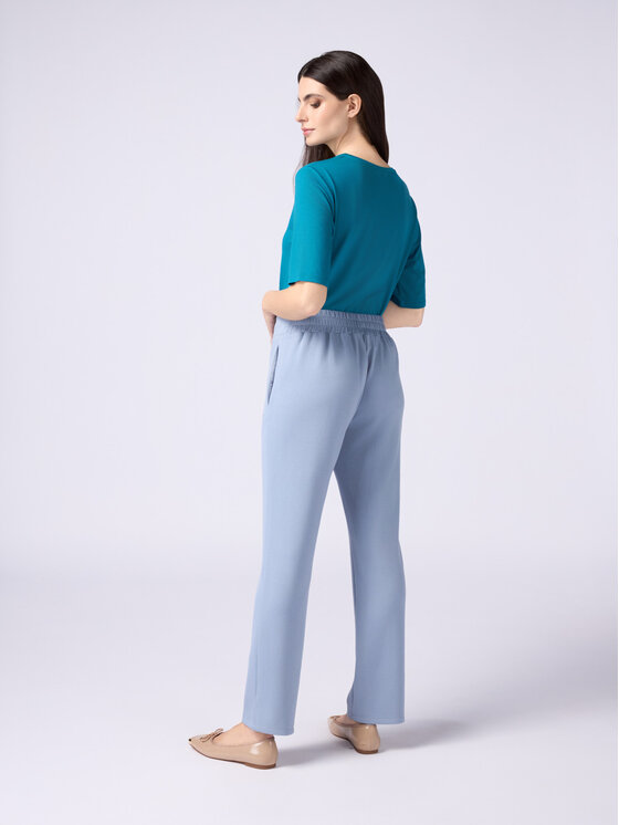 Oltre Oltre Pantaloni di tessuto P811J002241N024 Turchese Baggy Fit